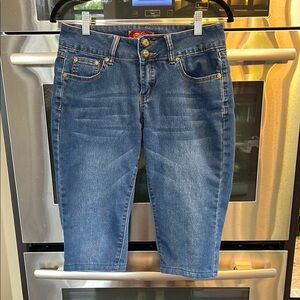 Blue Bermuda Jean Shorts with Faded Wash